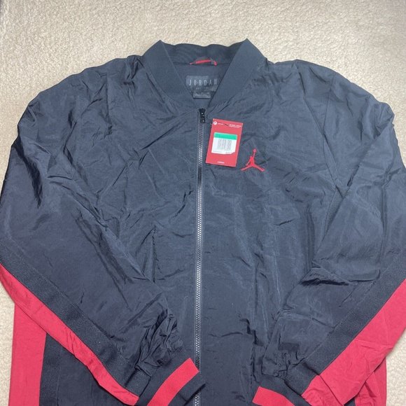 Nike Men's Air Jordan "RINGS" Full Zip JackeT AQ1785 010 Black/Red Size Xt - Picture 3 of 6
